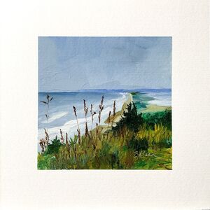 8x8 Original Oil Painting Oregon Seascape Coast Cape Lookout Tillamook Signed